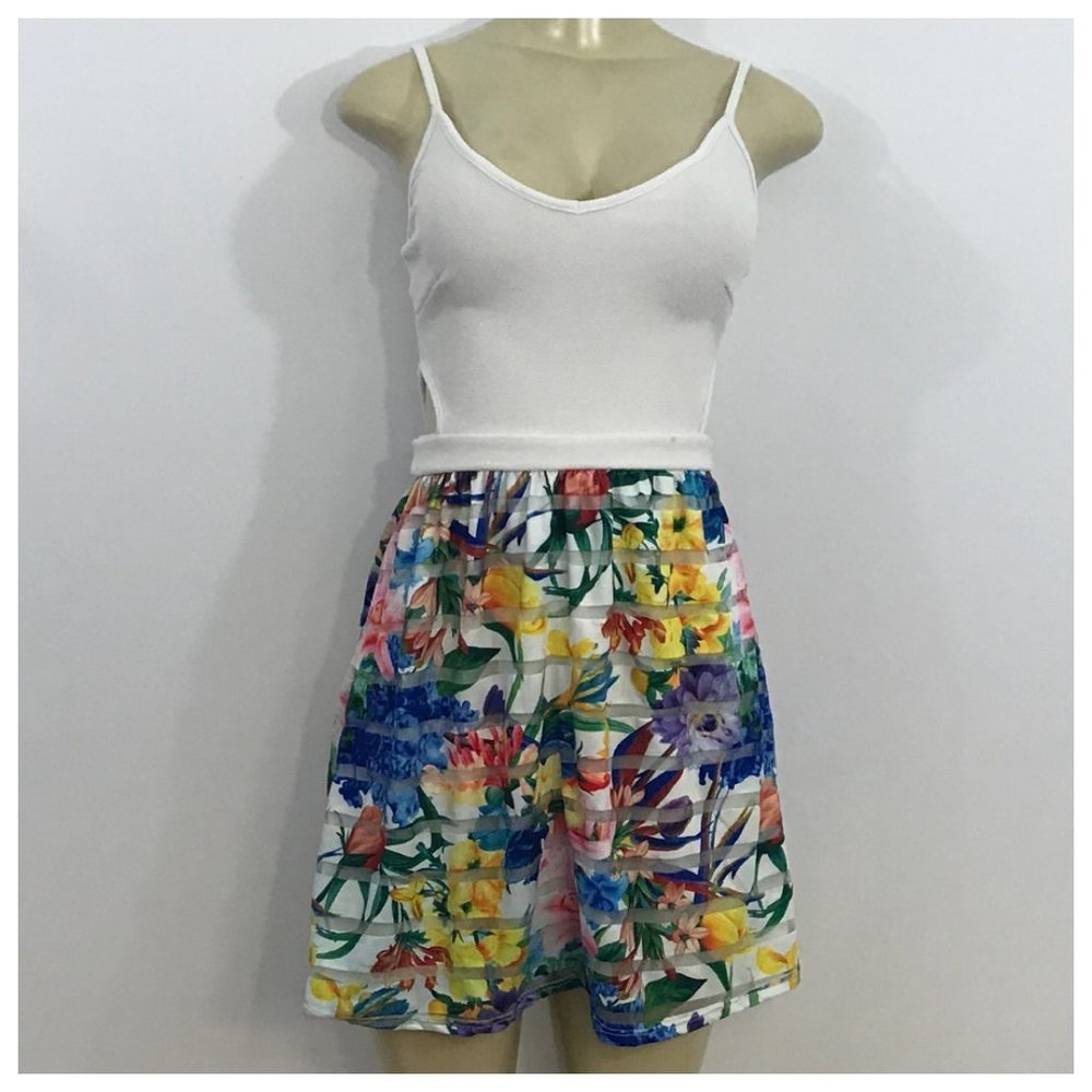 Floral Print Skater Dress Junior Small